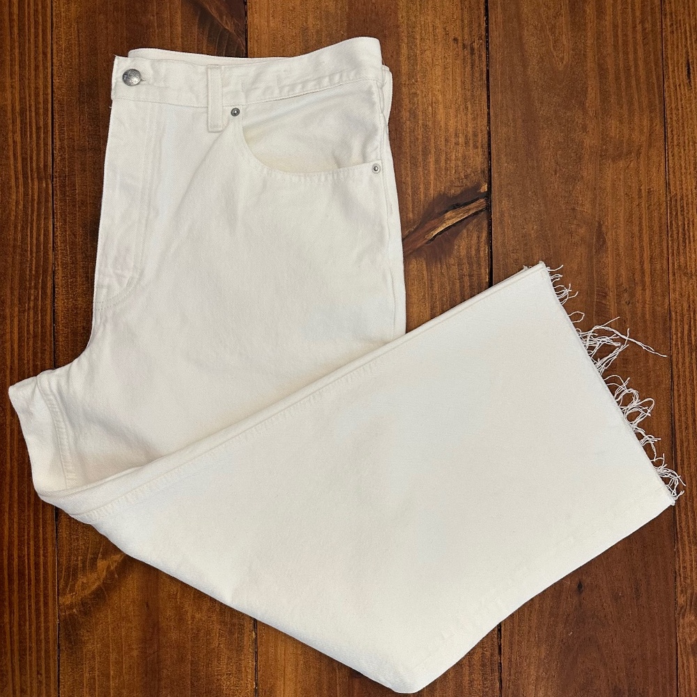 NWT Madewell Low-Slung Baggy Crop Jeans - White - Size 31